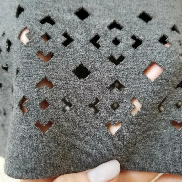 Banana Republic | Classic Chic Heather Grey Ponte Cut Out Sheath Dress Size 4 - Picture 3 of 4